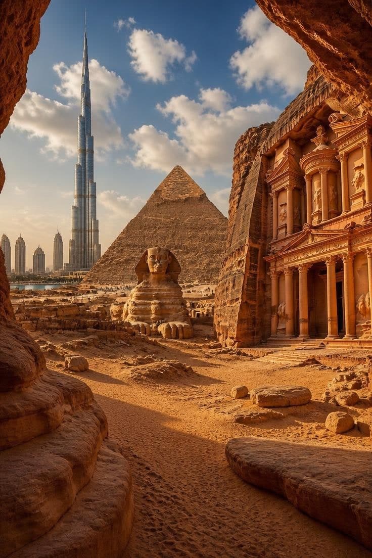 Egypt, Jordan and Dubai in one scene